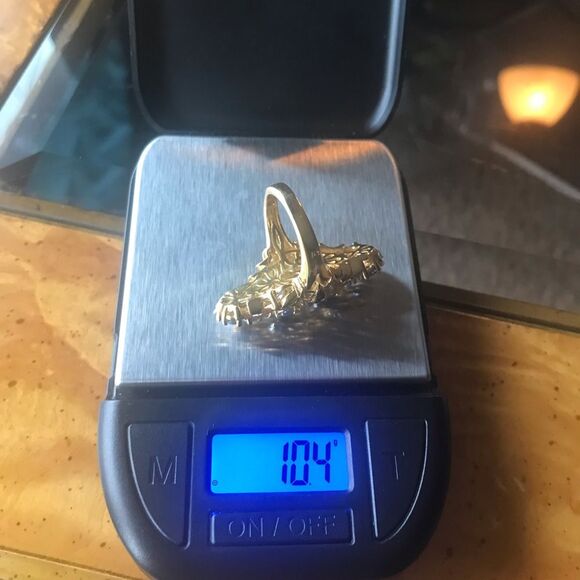 Natural Tanzanite Black Spinel Sterling Silver Cocktail Ring Size 6 - Picture 9 of 9